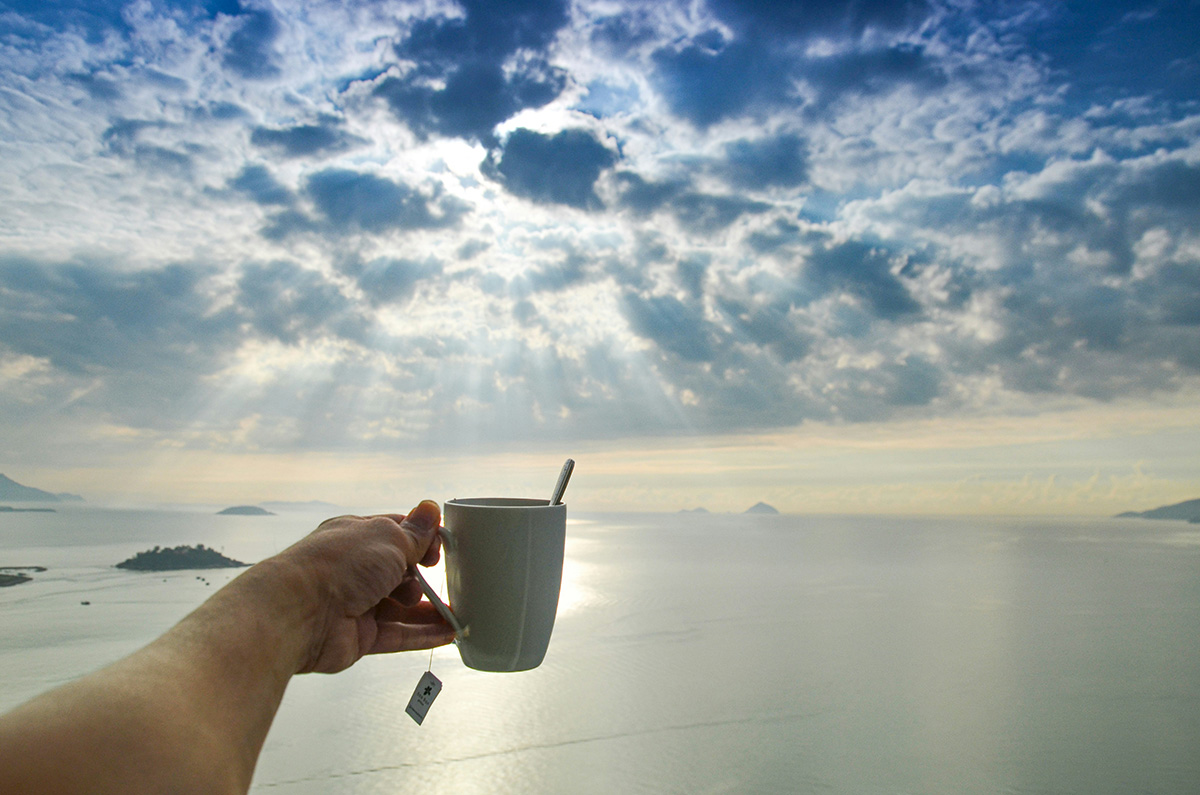 Peaceful moment of reflection to boost focus and productivity